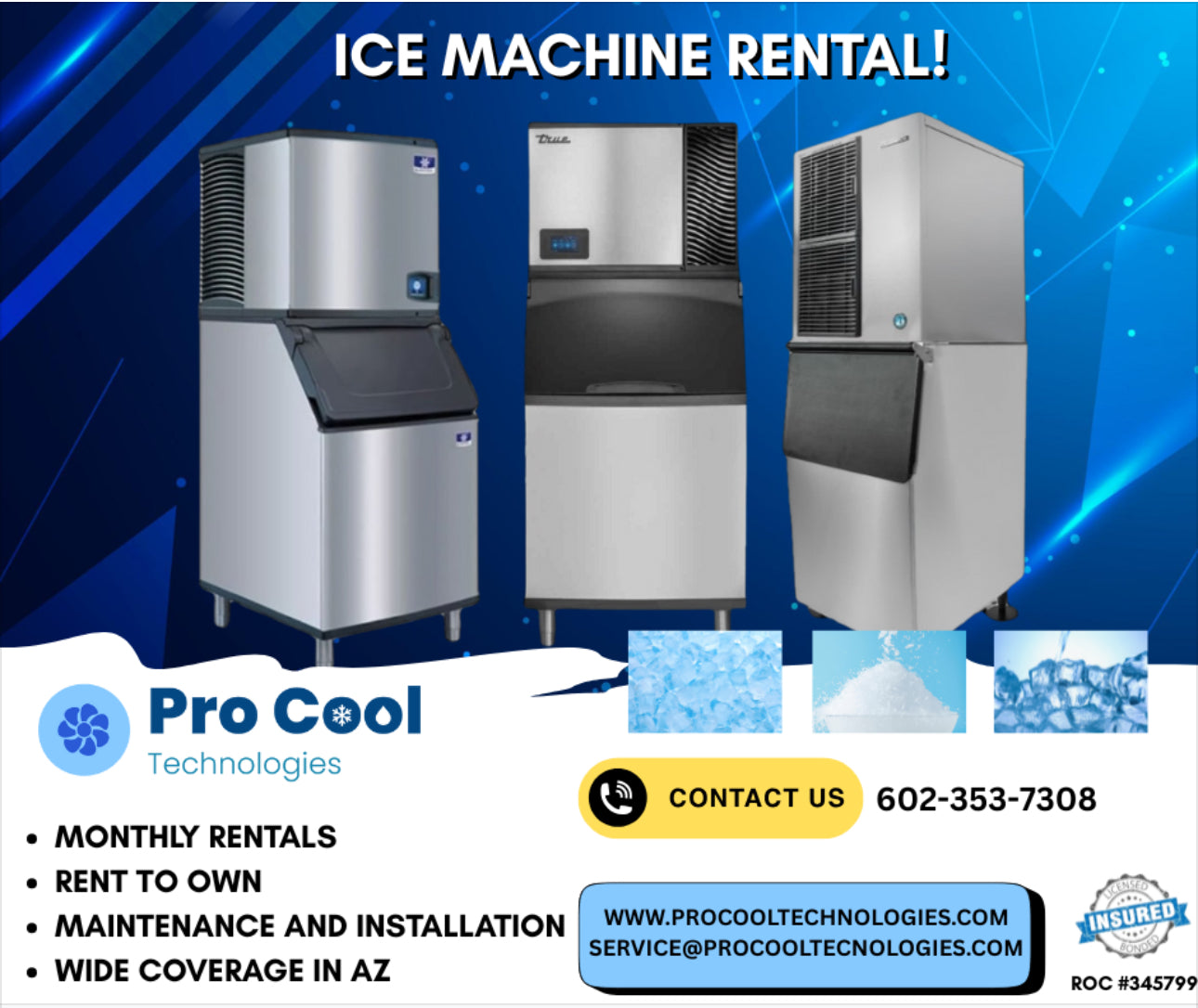 Ice Machine Rental Ice Machine Rentals – Monthly & Rent-to-Own – Pro Cool Technologies